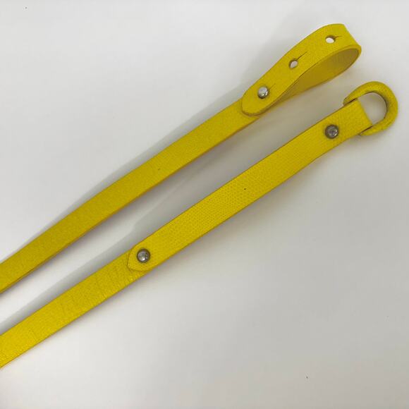 Worth Embossed Leather Waist Belt Yellow S Made in USA - Picture 4 of 10